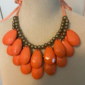 Elegant Orange Teardrop Necklace